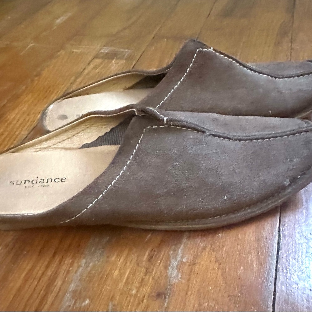 Sundance loafer 8 mule brown suede
